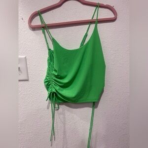 Glam Vibrant Green Ruched Camisole